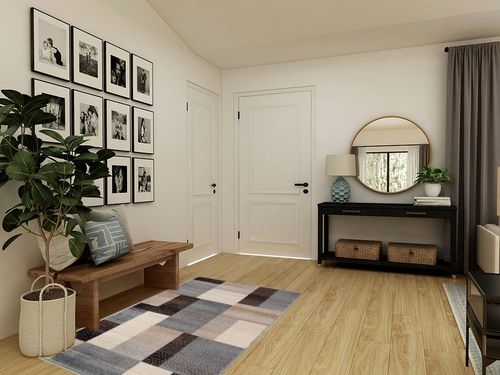 SUPERIOR Indoor Small Area Rug, Jute Backed, Perfect for Entryway, Office, Living/Dining Room, Bedroom, Kitchen, Modern Geometric Patchwork Floor Decor, Clifton Collection, 4' x 6', Grey/Brown in Transitional Minimalistic Entryway