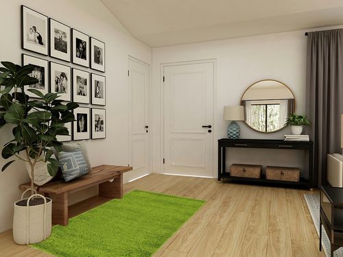 Unique Loom Solid Shag Collection Area Rug (4' 1" x 6' 1" Rectangle, Grass Green) in Transitional Minimalistic Entryway