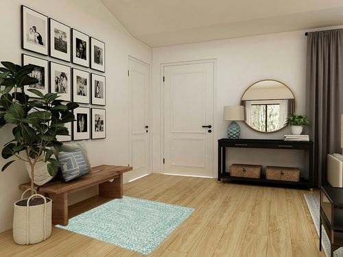 Super Area Rugs Farmhouse Braided Rug Cotton Kitchen Reversible Carpet Light Green & White, 4' X 6' Rectangle in Transitional Minimalistic Entryway