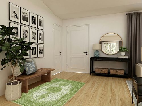 Unique Loom Bromley Collection Area Rug - Midnight (4' 1" x 6' 1" Rectangle, Green/ Ivory) in Transitional Minimalistic Entryway