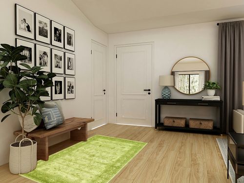 Unique Loom La Jolla Collection Farmhouse, Contemporary, Botanical, Traditional, Vintage Area Rug, 4 ft 0 x 6 ft 1 Rectangular, Light Green/Green in Transitional Minimalistic Entryway