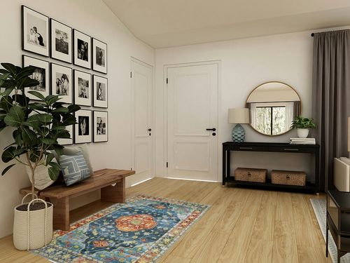 COZYLOOM Area Rug Medallion Distressed Rug 4x6 Floral Print Oriental Rug Foldable Thin Chenille Floor Cover Non-Slip Washable Rug for Living Room Bedroom Dorm Home Office Decor Blue/Red in Transitional Minimalistic Entryway