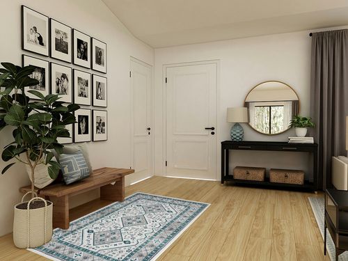 GlowSol Vintage Rug 4x6 Machine Washable Area Rug for Bedroom Living Room Non-Slip Non-Shedding Print Floor Carpet for Dining Room Living Room, Grey/Blue, 4’x6’ in Transitional Minimalistic Entryway