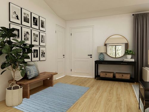 Rustic Tales Opulent Wool Area Rug, 4' x 6' Flat Woven Rug, Soft Texture, Handmade, Indoor Rug for Bedroom, Living Room, Dining Room, Kitchen, Hallway - Crafted in India (Lt Blue) in Transitional Minimalistic Entryway