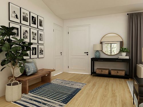 Budhrajrugs Handwoven Cotton Kilim Rug Indian Cotton Flat Woven Bedroom Décor Rug Decoration Area Rugs Blue White Sttriped Rug Flatweave Cotton Kilim Living Room Dhurie Rug 4X6. in Transitional Minimalistic Entryway