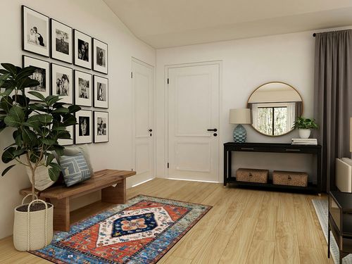 Lahome Boho Rugs for Living Room - 4x6 Area Rug Machine Washable Bedroom Rugs Non-Slip Low-Pile Entryway Rug Throw Oriental Distressed Kitchen Rugs Indoor Floor Carpet for Dining Room Bathroom Office in Transitional Minimalistic Entryway