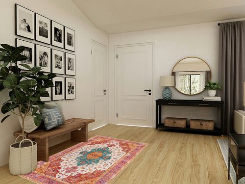 Moynesa Ultra-Thin Washable Area Rug - 4x6 Pink Rugs for Bedroom Girls Vintage Rug for Living Room, Non Slip Non Shedding Low Pile Indoor Throw Carpet for Nursery Office Entryway Kitchen Foyer in Transitional Minimalistic Entryway