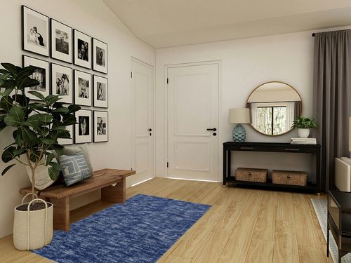 RUGSREAL Solid Machine Washable Area Rug Soft Low-Pile Modern Contemporary Area Rug Non-Slip Throw Indoor Carpet for Living Room Bedroom Kids Room, 4' x 6' Blue in Transitional Minimalistic Entryway