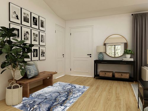 Abani Regal Collection Area Rug - Blue/Grey Marble Design -4' x 6' - Easy to Clean - Durable for Kids and Pets - Non-Shedding - Medium Pile - Soft Feel - for Living Room, Bedroom & Office in Transitional Minimalistic Entryway