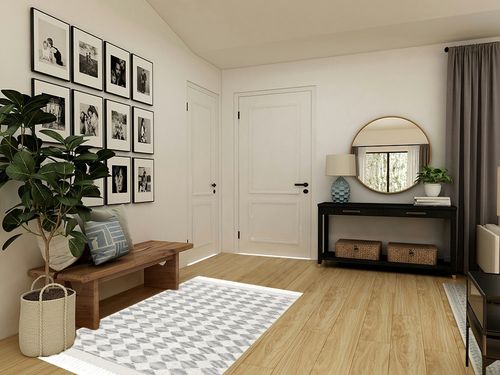 Rugs USA x Arvin Olano Fractal Diamond Wool Area Rug, 4' x 6', Grey in Transitional Minimalistic Entryway