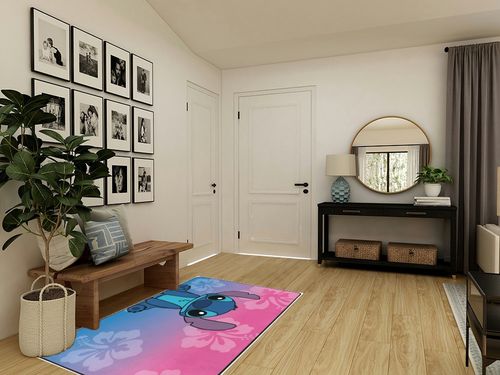 KLGB Large Anime Rug Little Blue Monster Rug for Stitch, Non-Slip Bathroom Rugs, Kitchen Rugs Velvet Carpet Floor Mat Rugs for Bedroom (Little Blue Monster 4, 36"x24") in Transitional Minimalistic Entryway