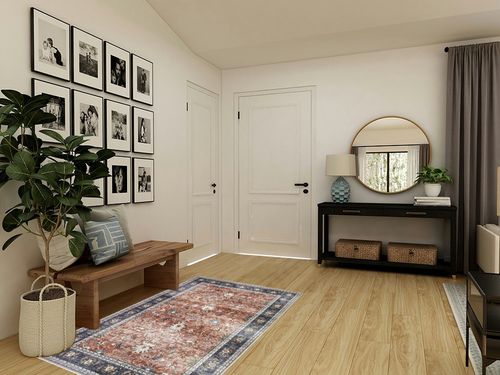 BRICHOEE Vintage Washable Area Rug 4x6 Brick Red Low-Pile Indoor Floral Print Carpet Non Slip Printed Persian Boho Rug for Living Room in Transitional Minimalistic Entryway