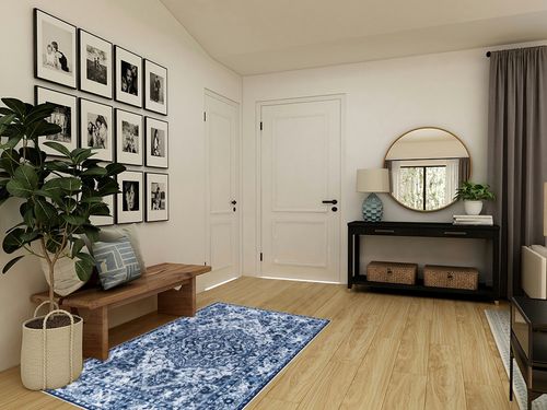 ULTSOFE 4x6 Rugs for Living Room Bedroom, Area Rug Vintage Rug Indoor Floor Soft Print Carpet Blue Accent Rugs, Throw Rug Non-Shedding Low-Pile Non-Slip Washable Rug in Transitional Minimalistic Entryway