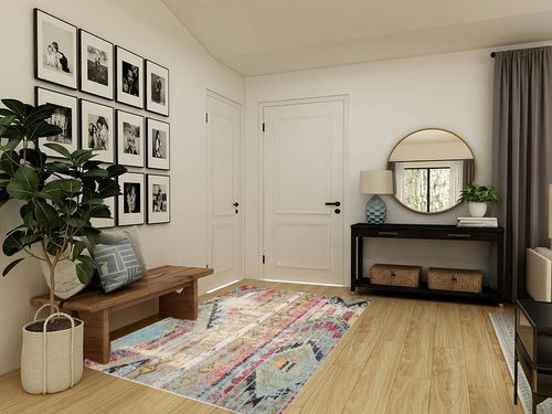 ‎Multi ‎Shabby Chic  ‎Living Room, Bedroom, Playroom, Dining Room, Nursery Room ‎Area Rug in Transitional Minimalistic Entryway