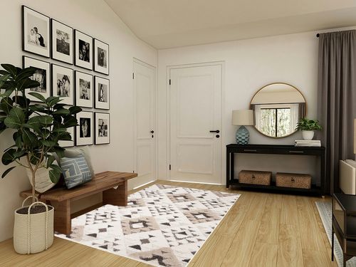 ‎Ivory/Brown ‎Shag & Flokati ‎Non shedding ‎Living Room ‎Area Rug in Transitional Minimalistic Entryway