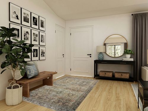 Loloi II Layla Collection LAY-03 Traditional Olive/Charcoal 5'-0" x 7'-6" Area Rug in Transitional Minimalistic Entryway