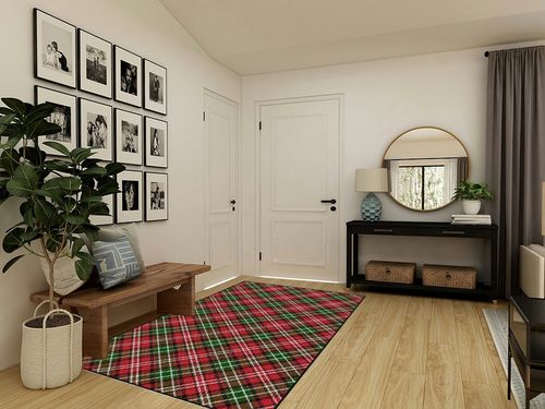 Brumlow MILLS Christmas Plaid Washable Festive Print Holiday Area Rug for Living or Dining Room, Bedroom Carpet and Kitchen Rug, 5'x8', Multicolor in Transitional Minimalistic Entryway