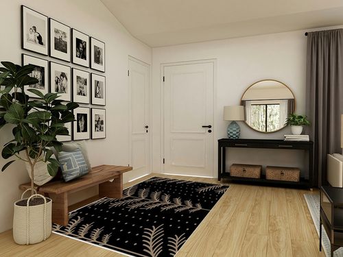 Christmas Area Rug 5 x 8, Washable Bedroom Rug Non-Slip Kitchen Rugs Non Shedding Floor Cover Mat Runner Rug for Living Room Dining Room Outdoor Carpet Merry Christmas Tree Winter Black in Transitional Minimalistic Entryway