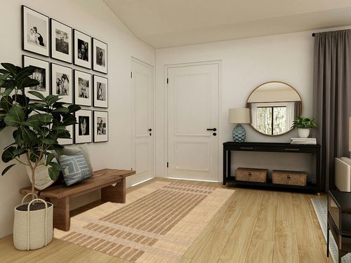 nuLOOM Lila Modern Striped Indoor/Outdoor Area Rug, 5x8, Beige in Transitional Minimalistic Entryway