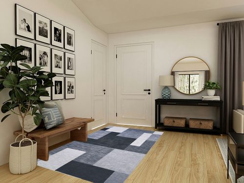 RUGSREAL Washable Rug for Living Room Low-Pile Non-Slip Throw Carpet Contemporary Morroccan Area Rug for Home Office, 5' x 8' Grey in Transitional Minimalistic Entryway