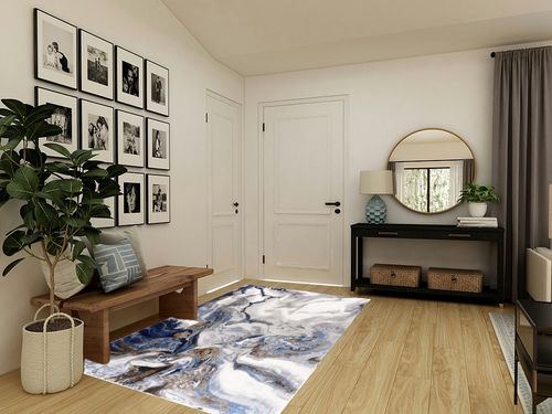 Abani Rugs Abstract Design 5’3” x 7’6” (5'x8') Bedroom Rug - Grey, Brown & Blue Modern Multi-Dimensional Non-Shedding Area Rug in Transitional Minimalistic Entryway