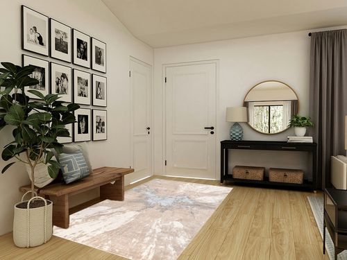 nuLOOM Cyn Contemporary Abstract Area Rug, 5x8, Beige in Transitional Minimalistic Entryway