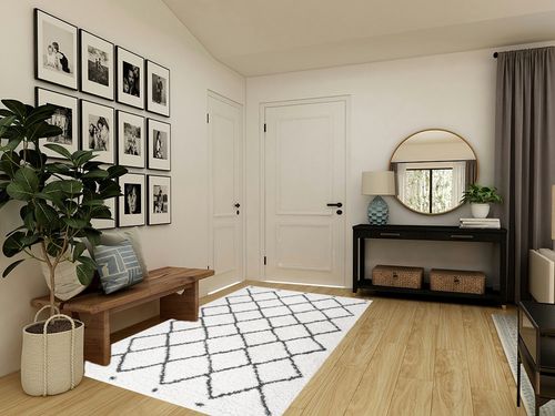 JONATHAN Y MOH410A-5 Cami Moroccan Style Diamond Shag Indoor Area-Rug Bohemian Contemporary Geometric Easy-Cleaning Bedroom Kitchen Living Room Non Shedding, 5 X 8, White/Black in Transitional Minimalistic Entryway