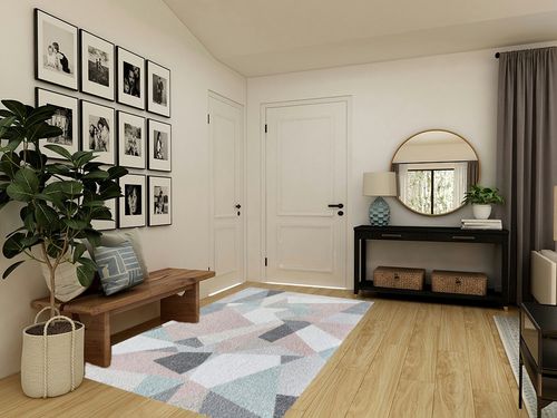 Rugs America Mika Collection MO60A Milkshake Contemporary Geometric Area Rug 5'0"x7'6" in Transitional Minimalistic Entryway