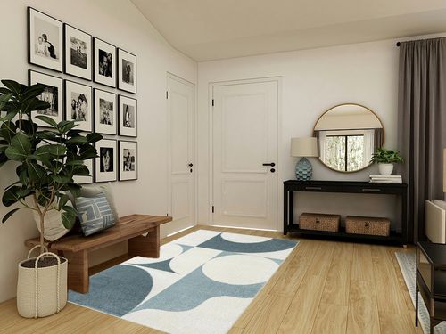 Abani Deco Collection Area Rug -Cream/Green Modern Geometric Design -5'3" x 7'6" - Easy to Clean - Durable for Kids and Pets - Non-Shedding - Medium Pile - Soft Feel -for Living Room, Bedroom & Office in Transitional Minimalistic Entryway