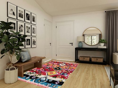 nuLOOM Alane Moroccan Tassel Shaggy Area Rug, 5x8, Multi in Transitional Minimalistic Entryway