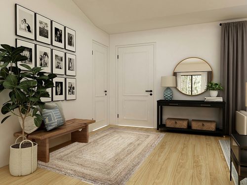 Large Jute Rug Natural Fibers Boho Reversible Carpet (Rectangle, 5x8 Feet) in Transitional Minimalistic Entryway