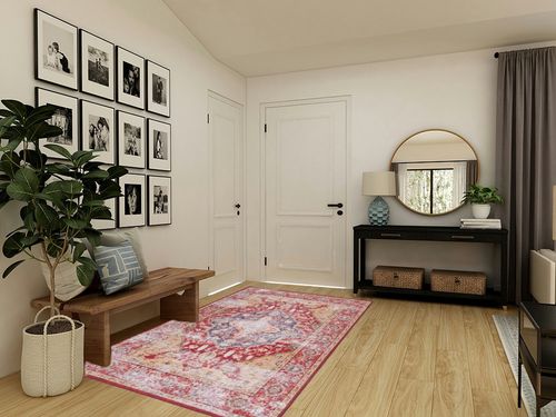 SAFAVIEH Tucson Collection Area Rug - 5' x 8', Rust & Gold, Persian Distressed Design, Non-Shedding Machine Washable & Slip Resistant Ideal for High Traffic Areas in Living Room, Bedroom (TSN131P) in Transitional Minimalistic Entryway