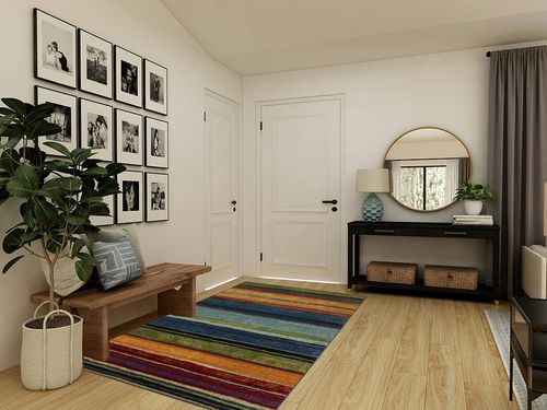 Mohawk Home Rainbow Stripe 5' x 8' Area Rug - Multicolor - Perfect for Living Room, Dining Room, Office in Transitional Minimalistic Entryway