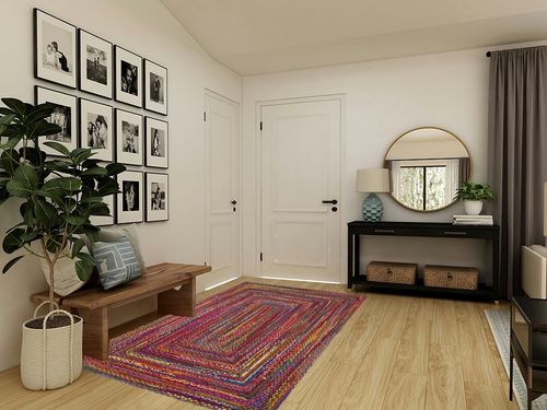 SAFAVIEH Braided Collection Area Rug - 5' x 8', Red & Multi, Handmade Boho Reversible Cotton, Ideal for High Traffic Areas in Living Room, Bedroom (BRD210A) in Transitional Minimalistic Entryway