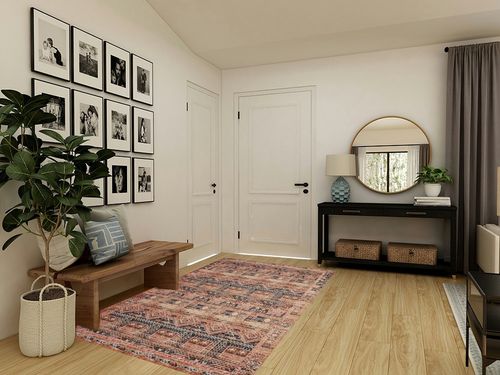 Loloi II Layla Collection LAY-14 Mocha/Blush, Traditional 5'-0" x 7'-6" Area Rug in Transitional Minimalistic Entryway