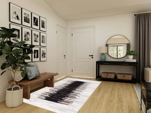 Safavieh Studio Leather Collection Area Rug - 5' x 8', Grey & Brown, Handmade Modern Natural Hide, Ideal for High Traffic Areas in Living Room, Bedroom (STL818F) in Transitional Minimalistic Entryway