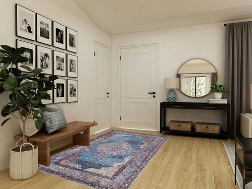 SAFAVIEH Vintage Oushak Collection Area Rug - 5' x 8', Blue, Handmade Boho Oriental Distressed, Ideal for High Traffic Areas in Living Room, Bedroom (VOS740A) in Transitional Minimalistic Entryway