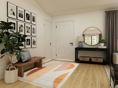 Rugs for Living Room- Large Area Rug, Yellow Striped Rug, Indoor Area Rug with Jute Backing, Anti-Skid Carpet(Yellow, 6' 5" x 9' 5") in Transitional Minimalistic Entryway