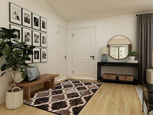 Superior Indoor Large Area Rug, Jute Backed, Perfect for Living/Dining Room, Bedroom, Office, Kitchen, Entryway, Modern Geometric Trellis Floor Decor, Viking Collection, 5' x 8', Chocolate in Transitional Minimalistic Entryway
