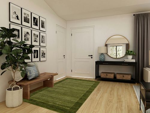 Unique Loom Del Mar Collection Area Rug - Abigail (5' 3" x 8' Rectangle, Light Green/ Ivory) in Transitional Minimalistic Entryway
