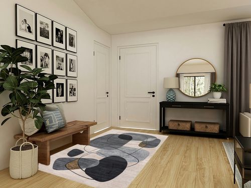 nuLOOM Rylee Abstract Machine Washable Indoor/Outdoor Area Rug, 5x8, Grey in Transitional Minimalistic Entryway