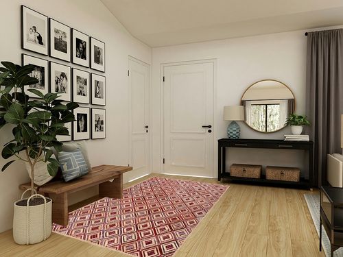 SAFAVIEH Cape Cod Collection Area Rug - 5' x 8', Natural & Red, Handmade Flat Weave Diamond Braided Jute & Denim, Ideal for High Traffic Areas in Living Room, Bedroom (CAP354B) in Transitional Minimalistic Entryway