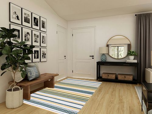 SAFAVIEH Montauk Collection Area Rug - 5' x 8', Yellow & Ivory, Handmade Boho Stripe Cotton, Ideal for High Traffic Areas in Living Room, Bedroom (MTK451D) in Transitional Minimalistic Entryway