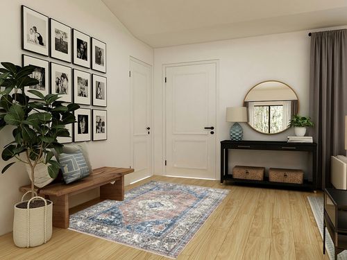 Bloom Rugs Caria Washable Non-Slip 5x7 Rug in Transitional Minimalistic Entryway