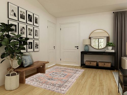 Ultra-Thin Antique Collection Area Ru in Transitional Minimalistic Entryway