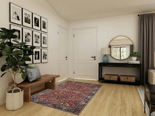Valenrug Washable Rug 5x7 in Transitional Minimalistic Entryway