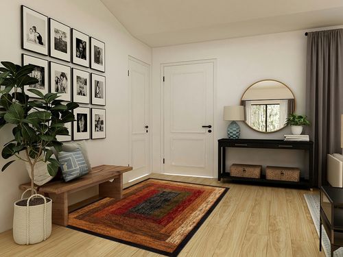 ‎Black/Brown ‎Royalty Vega ‎Fade Resistant, Stain Resistant ‎Area Rug in Transitional Minimalistic Entryway