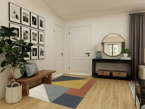 Amancia Mustard Modern Geometric Shag Area Rug Wade Logan Rug Size: Rectangle 5'3 ... in Transitional Minimalistic Entryway
