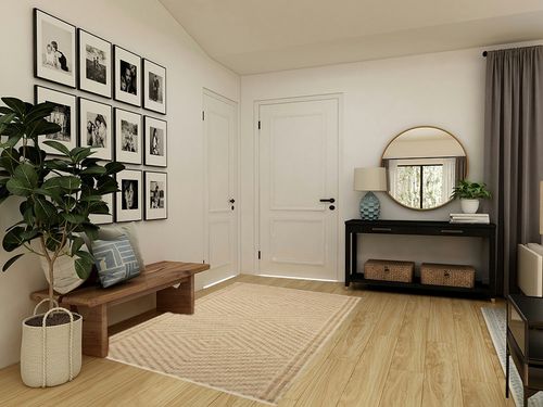 Angela Rose x Loloi 5'0" 7'0" Natural/Ivory Colton CON-04 Area Rug in Transitional Minimalistic Entryway
