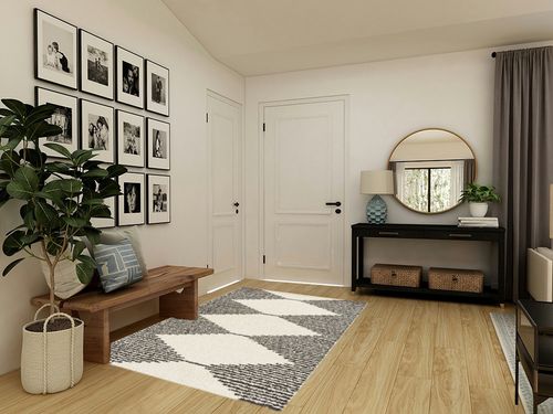 Dave Geometric Ivory/Black Area Rug Steelside Rug Size: Rectangle 5'3" x 7' in Transitional Minimalistic Entryway